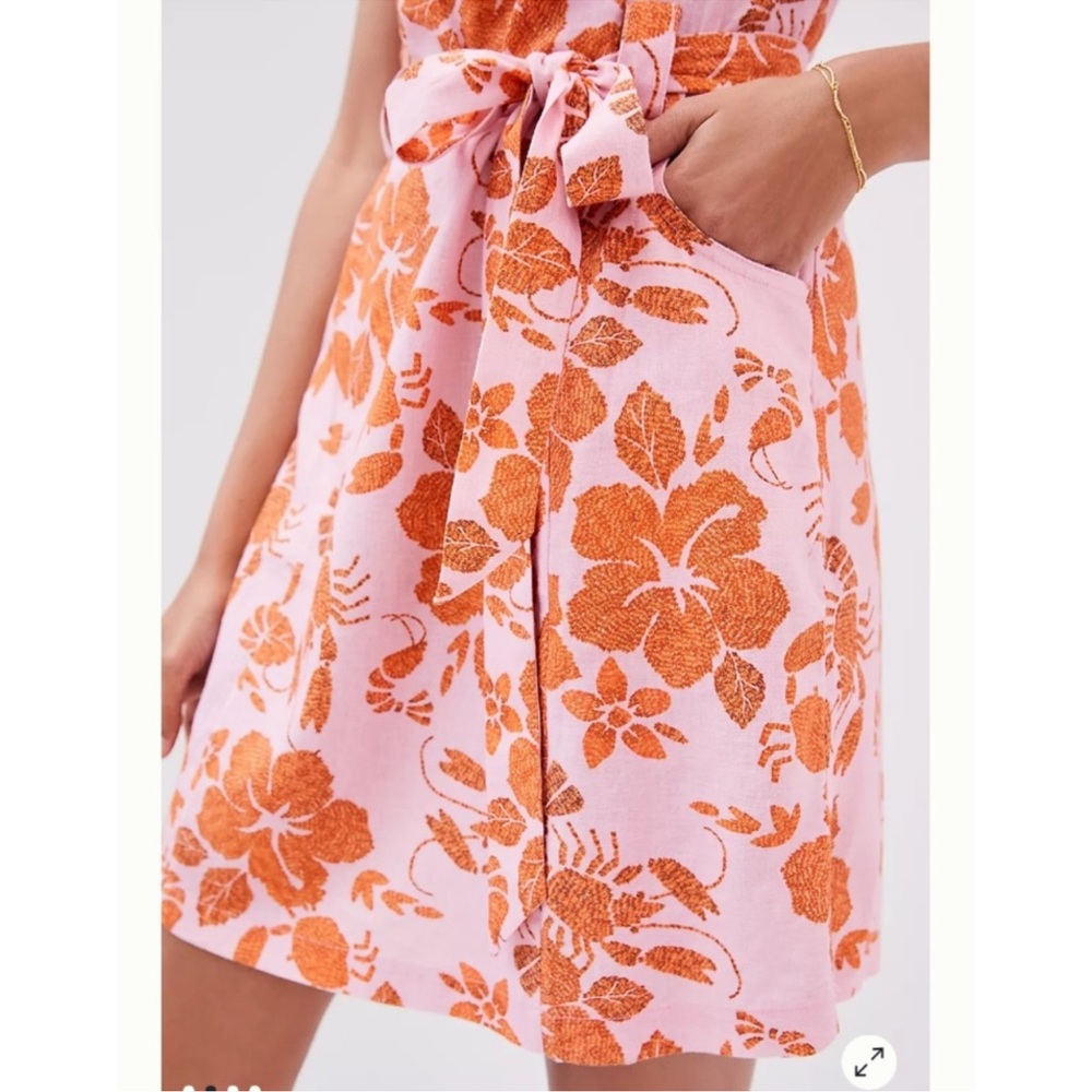 Farm Rio Anthropologie Floral Mini Dress in Pink NWT - Picture 2 of 9